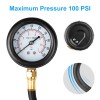 Octoder 100PSI Fuel Injection Pressure Tester Gauge with 3 Quick