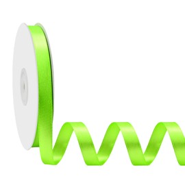 Simplegoal Double Face Lime Green Satin Ribbon 3/8 Inch X 50 Yards Polyester Lime Green Ribbons for Gift Wrapping Fabric Ribbon for Crafts Flower Bouquet Sewing Arts Wedding Party Decoration