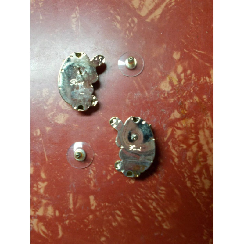 Best Easter Bunny with Easter Egg Silver and Gold Pierced