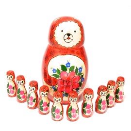 Semyonov Number Play Toy, 10 Pieces, Russian Goods, Bear,