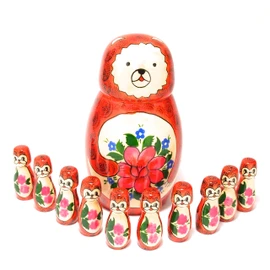 Semyonov Number Play Toy, 10 Pieces, Russian Goods, Bear,