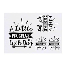 Azeeda 4 x 'Jeden Tag ein kleiner Fortschritt' Temporäre Tattoos - Wasserfest, Hautfreundlich & Ungiftig · Transfers in Verschiedenen Größen (TO00072912)