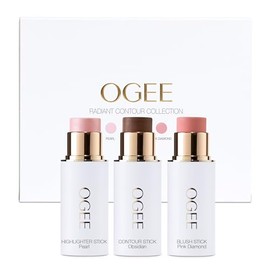 Ogee Face Stick Radiant Collection Trio - Colección de maquillaje Contour Stick - Paleta de contorno orgánica certificada - Incluye barra bronceadora,