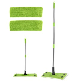 Runful Green Mop, Flat Mops for Floor Cleaning with Long Handle, Small Dry Mops, Home Floor Cleaning Mop Tool for Wood/Tile/Laminate/Marble