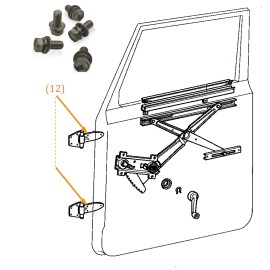 Overland Metric FJ40 Front Door Hinge Exterior Only Stainless Bolt Hardware Kit Land Cruiser