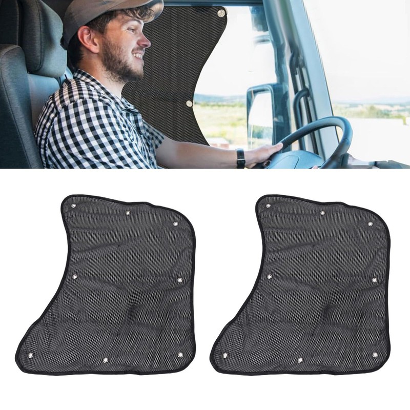 2 Pcs Semi Truck Window Sun Shades, Mesh Side Window