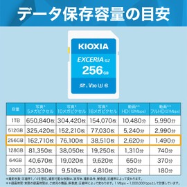 KIOXIA (キオクシア) [Made in Japan] SD Card 256GB SDXC UHS-I U3 V30 Class 10 Maximum Read Speed 100MB/s Maximum Write Speed 50MB/s 4K Compatible Domestic Genuine Product Manufacturer Warranty 5 Years
