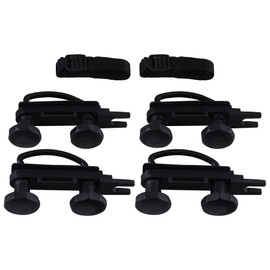 GIVIHGETI Pack of 4 Stainless Steel Universal Roof Box U-Bolt Clamps with 85 mm Inner Width, 8 x High Performance Lock Nuts and 2 Bandages, Car Van Mounting Kit, U Brackets for Car, Black