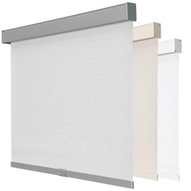 Joydeco 100% Blackout Roller Shades Cordless Blinds for Windows, Free-Stop Shades, UV Protection, Natural Woven Blinds for Home and Office, Light-Proof Aluminum Cover (22" W x 75" H, Gray)