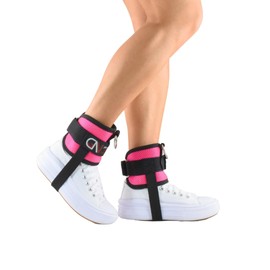 GN FITNESS Grilletes para Tobillo Gym Mujer, Grillete para Tobillo Gym, Correa de Tobillos para Gym, Tobilleras Gym, Correas con Talonera para Patada en polea, Unisex (Rosa)