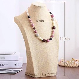 Xylanor Linen Necklace Bust Display Stands, Jewelry Mannequin Holders for Necklaces and Chains, Elegant Jewelry Display for Selling, Showcases, and Organizing, Set of 6