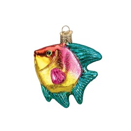 Old World Christmas Glass Blown Yellow Angel Fish Ornament
