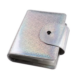 FingerAngel 20 Compartments Rainbow Nail Art Stamp Plate Stamp Stencil Organizer for Large Nail Art 9.5x14.5cm Laser Silver