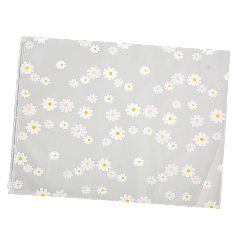 30PCS Frosted Slide Zip Plastic Bags Daisy Pattern Reusable Lightweight