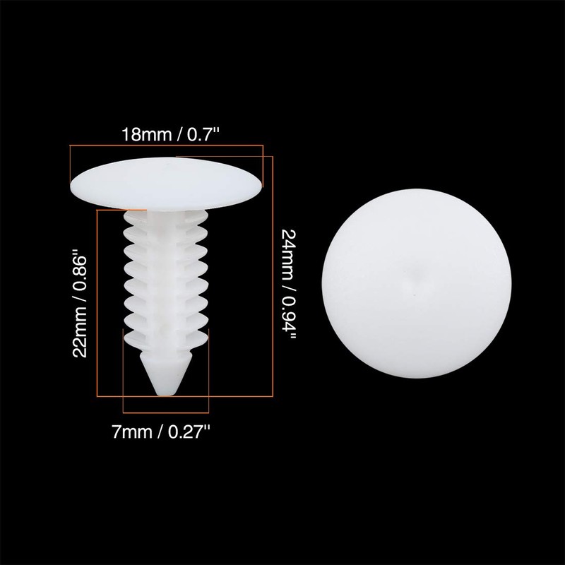 X AUTOHAUX 40pcs 7mm Hole Dia Plastic Bolt Rivets Bumper