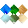 Wissmach 6 Sheet Mixed Variety Stained Glass Pack, Blue/Green/Amber, (8"X12")