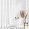 Dynamene 80 Inches Long Shower Curtain, Boho Tufted Geometric Striped