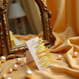 7Pcs Yellow Sweet Flower Women Girl Barrette Bobby Pin Hairpin Hair Clips Decoration Elegant Gold Gifts Hair Clips (7cm/2.76")