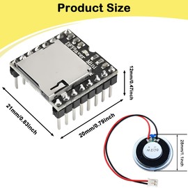 JYUDAUFU DFPlayer Mini MP3 Player Module DIY 24-bit DAC Output Direct Connection to Speakers Support TF Card/U Disk/NOR Flash, IO/Serial Port/AD Keypad Control Mode for Arduino with 4 Speakers (2Pcs)