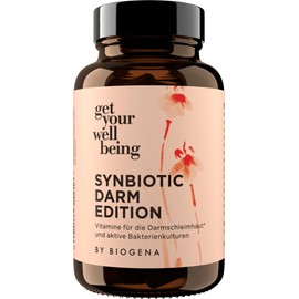 get your wellbeing by BIOGENA - Synbiotic Darmkur Pro- & Präbiotika für die Darmgesundheit - 60 Kapseln - 7 Mrd. KBE aus 10 Bakterienstämmen - Nahrungsergänzungsmittel vegan & konservierungsstofffrei
