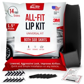 All-Fit Automotive Lip Kit for Side Skirts – Sleek Ground Effect & Improved Airflow – Durable, Easy-to-Install Automotive Exterior Accessories (1.5” W x 14’ L, Red)