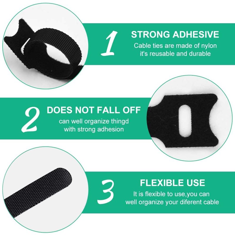 Ssiyiya 100PCS Cable Ties Reusable, Adjustable Nylon Reusable Cable Ties