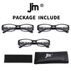 JM 3 Pack Damen Lesebrille Federscharnier Vintage Rechteckig Leser für