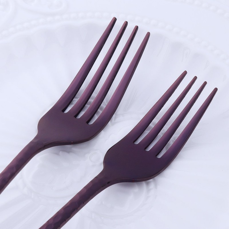 Bisda 5-Piece Purple Silverware Flatware Set Service for 1 Stainless