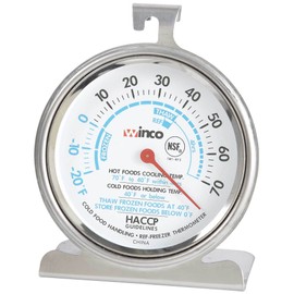 Winco Dial Refrigerator/Freezer Thermometer with Hook and Panel Base, 3-Inch