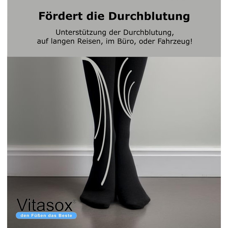 Vita Sox Stützkniestrümpfe Travel Knee Socks Cotton Unisex Support Stockings
