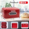 Plexon Red Bread Box for Kitchen Countertop with Lid and