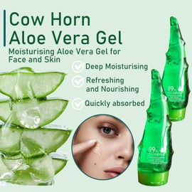2 Geles De Aloe Vera Para Rostro Y Cuerpo, Hidratantes En Formato De Viaje, Para Todo Tipo De Piel. No Pegajosos, De Larga Duración, Refrescantes, Hidratantes Y De Rápida Absorción, 8.81 Oz.