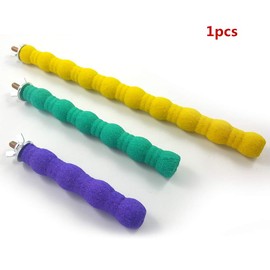 Litewoo Pet Bird Perch Parrot Rough-surfaced Stand Toy Branch Nature Wood Quartz Sand Branches Nail Perch for Small Medium Birds Cockatiel Parakeet Conure Cage Accessories (Yellow, 10.2in)