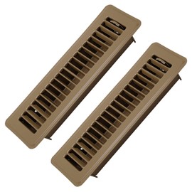 Howeall 2 Pack 2" x 10" Floor Register - Heavy Duty Steel Walkable Floor Vents - Easy Adjust Air Supply Lever - Vent Covers for Home (Brown)