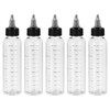 PATIKIL 4oz(120ml) Plastic Dispensing Bottle, 5Pcs Squeeze Graduated Empty Bottles