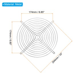 PATIKIL 2 Pack Fan Grille Metal Protective Film 250 mm with Screw for Fan DIY