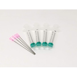 Plastic 10ml Syringe and 4" Blunt Stainless Steel Needles (4)