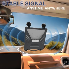 ACOVE Suction Car Cup Mount for Starlink-Mini,2-in-1 Satellite Dish Mounts Protective Silicone Case & Strong Suction Cup Stable Satellite Signal with Hook & Handle for Car Window/RVs/Road Trips,Grey