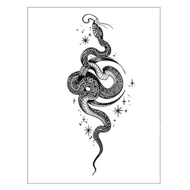 Gel Luna semi-permanent chic point black snake snake self tattoo sticker, T-85, 1 piece / 젤루나 반영구 시크 포인트 블랙 스네이크 뱀 셀프 타투 스티커, T-85, 1개