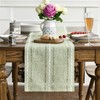 Artoid Mode Sage Green Rustic Cotton Linen Table Runner, Seasonal