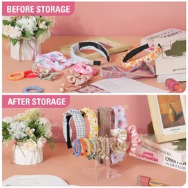Headband Holder Scrunchie Holders Acrylic, Clear Hair Ties Stand Organizer, Headband Display Stand, Scrunchie Storage Organizers, Hair Accessories Organizer for Women and Girls