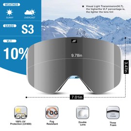 ZIONOR X11 Ski Goggles Magnetic Cylindrical Snowboard Snow Goggles for Men Women