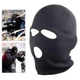 Accessotech Black Balaclava SAS Style 3 Hole Mask Neck Warmer Paintball Fishing Ski Hat
