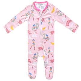 Copper Pearl Zip-Up Footie Baby Pajamas: Ultra-Soft Boys Pajamas and Girls Pajamas, Premium Knit Fabric in Stylish Prints, Tag-Free with Two-Way Zipper, Sized Newborn to 24 Months, Wonder Woman™
