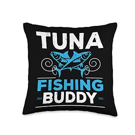 Cool Tuna Fishing Buddy Friends Partner Tuna Fishermans Throw Pillow