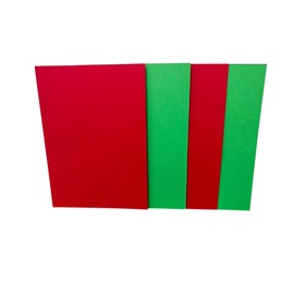 DJP A6 Creased Blank Christmas Green & Red Smooth Cards & C6 White Envelopes - Pack of 20