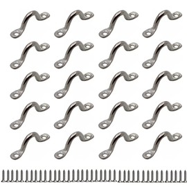 QLXHBOT M8 316 Stainless Steel Bimini Boat Top PAD Eye, Eye Straps, Tie Down, Kayak Deck Loops, Tie Down Anchor Point, footman's Loop for Kayak Canoe Rigging 20Pcs
