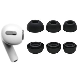 Rayker Ear Tips Replacement for Airpods Pro Headphones, [Fit in case] Silicon Earbud Covers Eartips Ear Gels, S/M/L Sizes 3 Pairs, Ultra Soft, Perfect for Airpods Pro, Black S/M/L