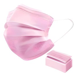 100 Cubrebocas Tricapa Infantil Termosellado Color Rosa