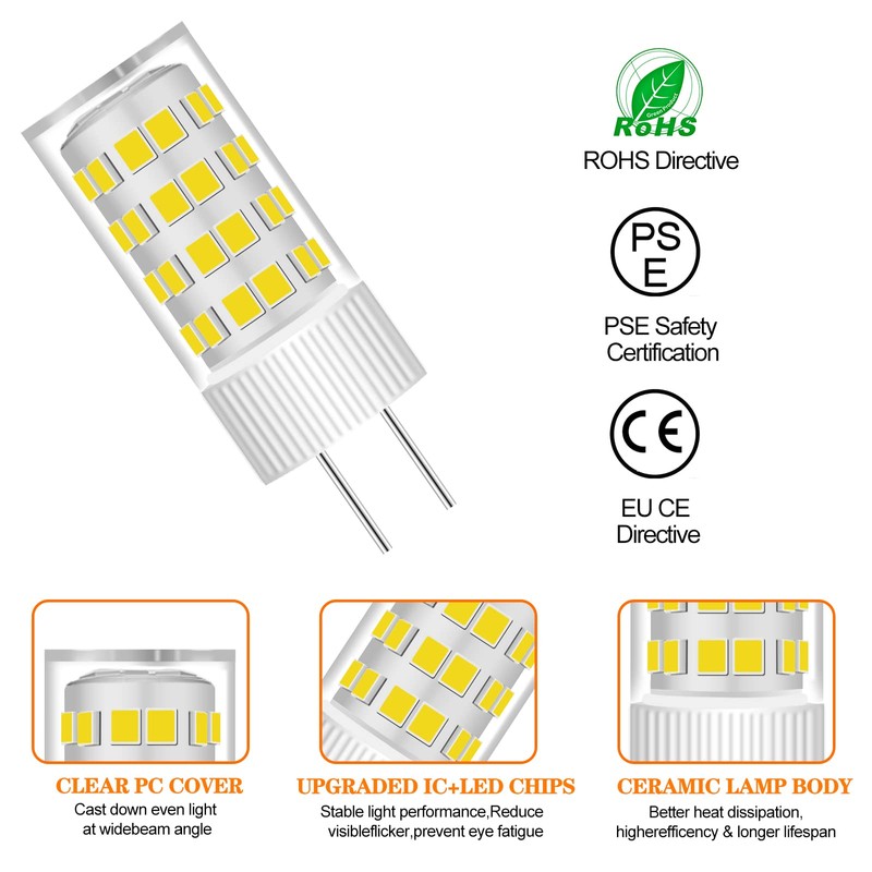 HUIMEIJIA G5.3 LED Bulb 12-24v 4W Equivalent to 40W Halogen